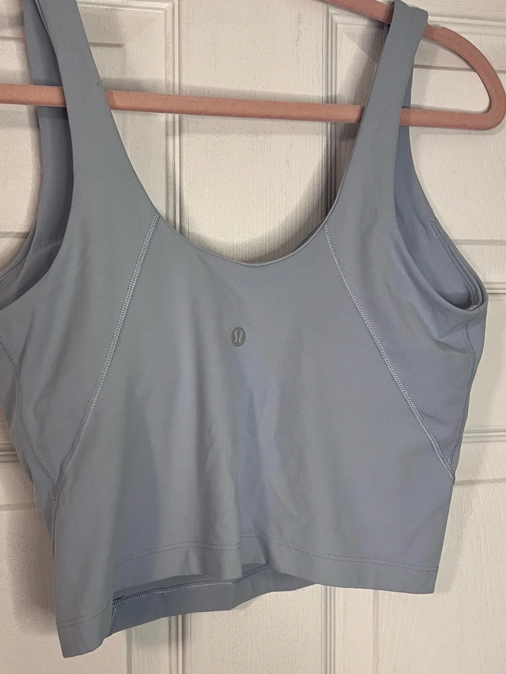 #684 Lululemon Align Tank Top Blue Linen Nulu Built In Bra Size 8 EUC